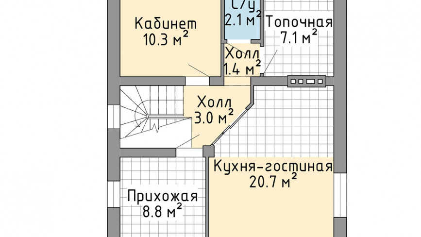 Двухэтажный жилой дом из пеноблока PB-8 на 115 кв.м